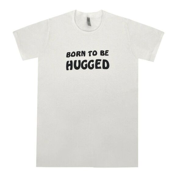 Womens Vintage 90s Born To Be Hugged Graphic Trendy Love TShirt Valentines Day ❤ - Picture 2 of 3